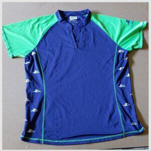 SeaWorld Parks Employee Threads Shirt For Her XL Green/Blue 0013